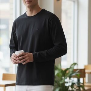 BUTTERCLOTH ICY COTTON LONG SLEEVE TEE SHIRT Black Size Large Performance Tee